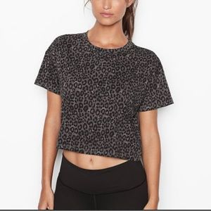 Victorias Secret Sport Gray Leopard Print Boxy t-shirt